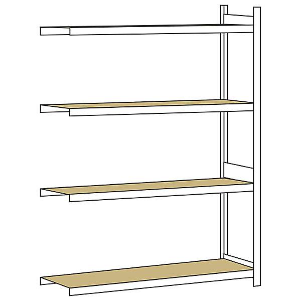 Weitspannregal mit Spanplatte Höhe 2500 mm Spannweite 1500 mm Anbauregal Tiefe 600 mm. SCHULTE 176554 49