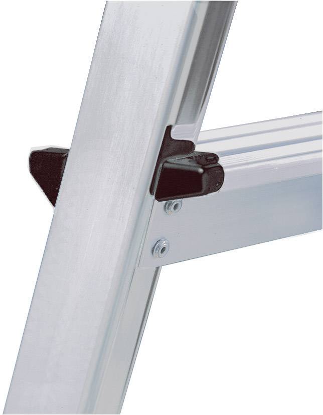 Nahaufnahme eines Aluminiumschalters auf einer Leiter, der die Stufen sicher hält.