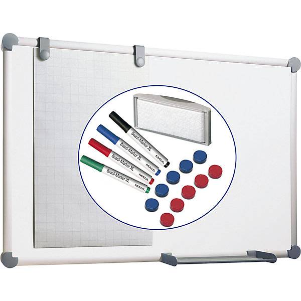 Whiteboard Komplett-Set - Stahlblech beschichtet BxH 1200 x 900 mm. MAUL 116271 49