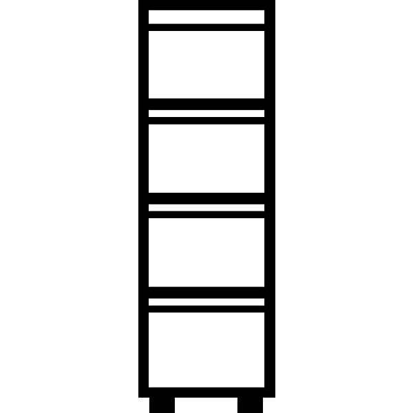 MAUSER Hängeregistraturschränke, einbahnig, 4 Schubladen, Griffleiste, reinweiß