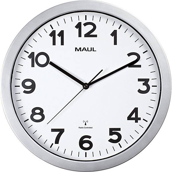 Wanduhr MAULstep, Kunststoff, Funkuhrwerk, Ø 350 mm., MAUL, 738552 49