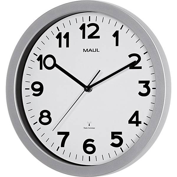 Wanduhr MAULstep, Kunststoff, Funkuhrwerk, Ø 350 mm., MAUL, 738552 49