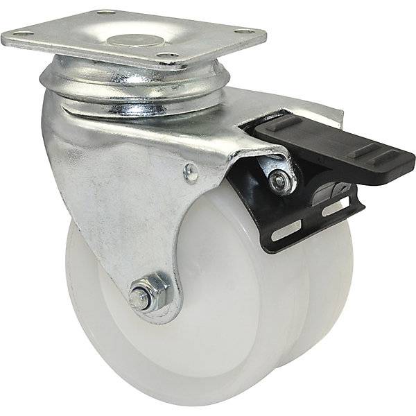 Apparate-Doppel-Lenkrollen ECO Rad-Ø 75 mm VE 4 Stk Lenkrolle mit Feststeller. Wagner 747403 49