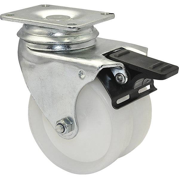 Apparate-Doppel-Lenkrollen ECO Rad-Ø 75 mm VE 4 Stk Lenkrolle mit Feststeller. Wagner 747403 49