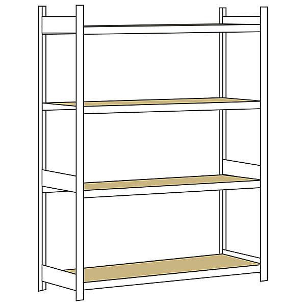 Weitspannregal mit Spanplatte Höhe 2500 mm Spannweite 1500 mm Grundregal Tiefe 800 mm. SCHULTE 176536 49