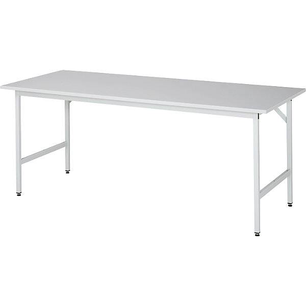 Arbeitstisch ESD-Platte, Höhe 800 - 850 mm, Gestellfüße BxT 30 x 30 mm, BxT 2000 x 800 mm., RAU, 493131 49