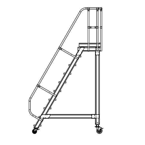 Plattformtreppe 60° fahrbar Stufenbreite 800 mm 13 Stufen