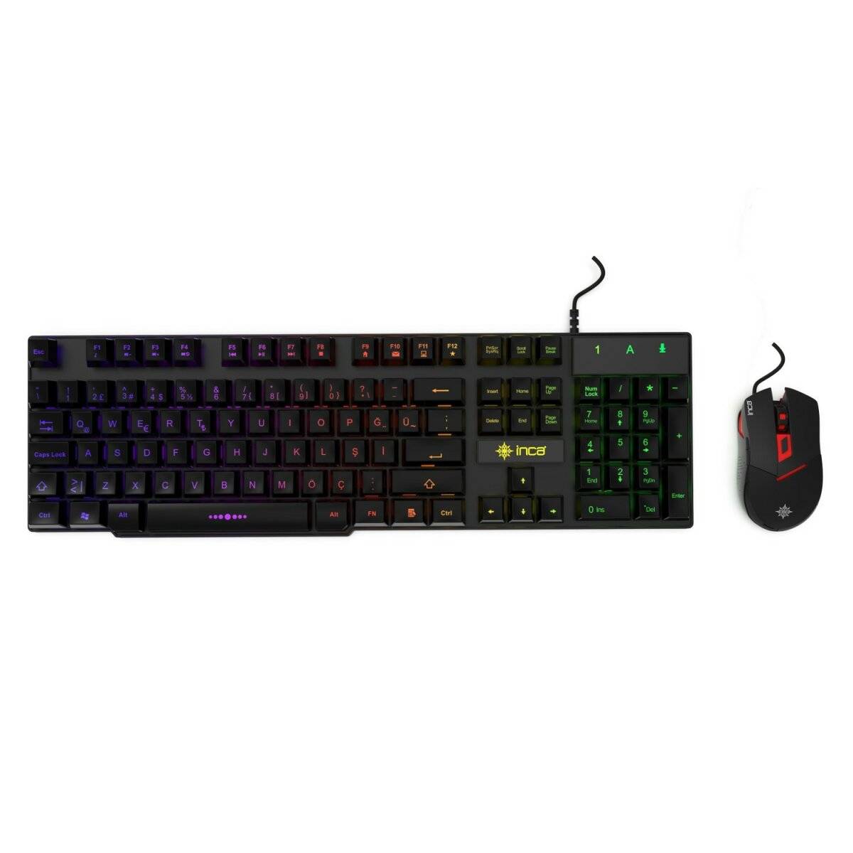 INCA Gaming Maus+Tastatur RGB/ 3200DPI/6Tasten/1.50m schwarz retail Eingabe / Ausgabe Mäuse &amp;