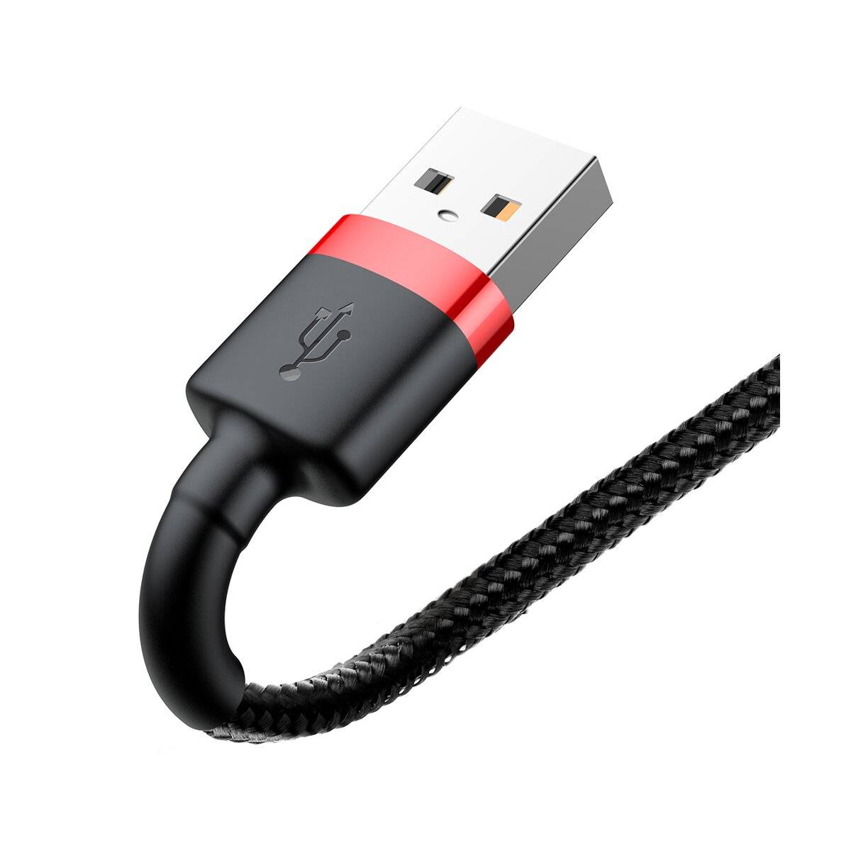 Baseus Cafule Kabel strapazierfähiges Nylonkabel USB / Lightning QC3.0 2.4A 1M schwarz-rot (CALKLF-B19)