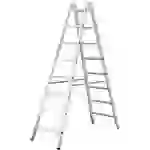 Krause STABILO® 124920 Aluminium Stufen-Doppelleiter Arbeitshöhe (max.): 3.55m Silber DIN EN 131 8.5kg Krause STABILO® 124920 Aluminium Stufen-Doppelleiter Arbeitshöhe (max.): 3.55m Silber DIN EN 131 8.5kg