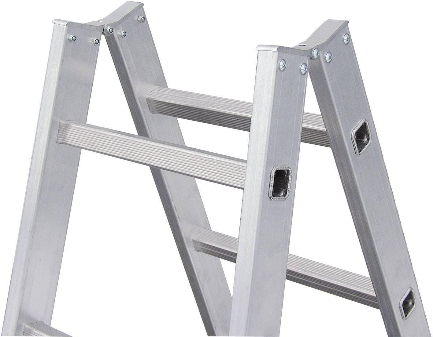 Krause STABILO® 124906 Aluminium Stufen-Doppelleiter Arbeitshöhe (max.): 3.05m Silber DIN EN 131 6.3kg