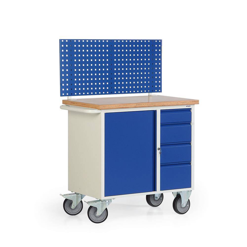 kleine fahrbare Werkbank kurze Halterung mit 1 Lochplatte