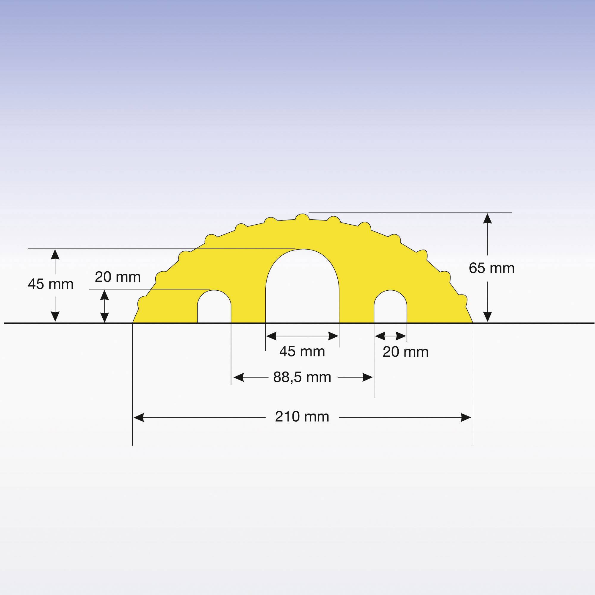 Moravia Kabelbrücke 279.28.720 Gummi Gelb Anzahl Kanäle: 3 1200 mm Inhalt: 1 St.