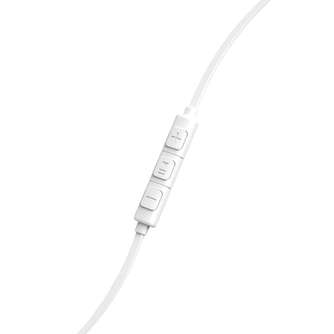 Hama Advance In Ear Kopfhörer kabelgebunden Stereo Weiß Lautstärkeregelung HiFi