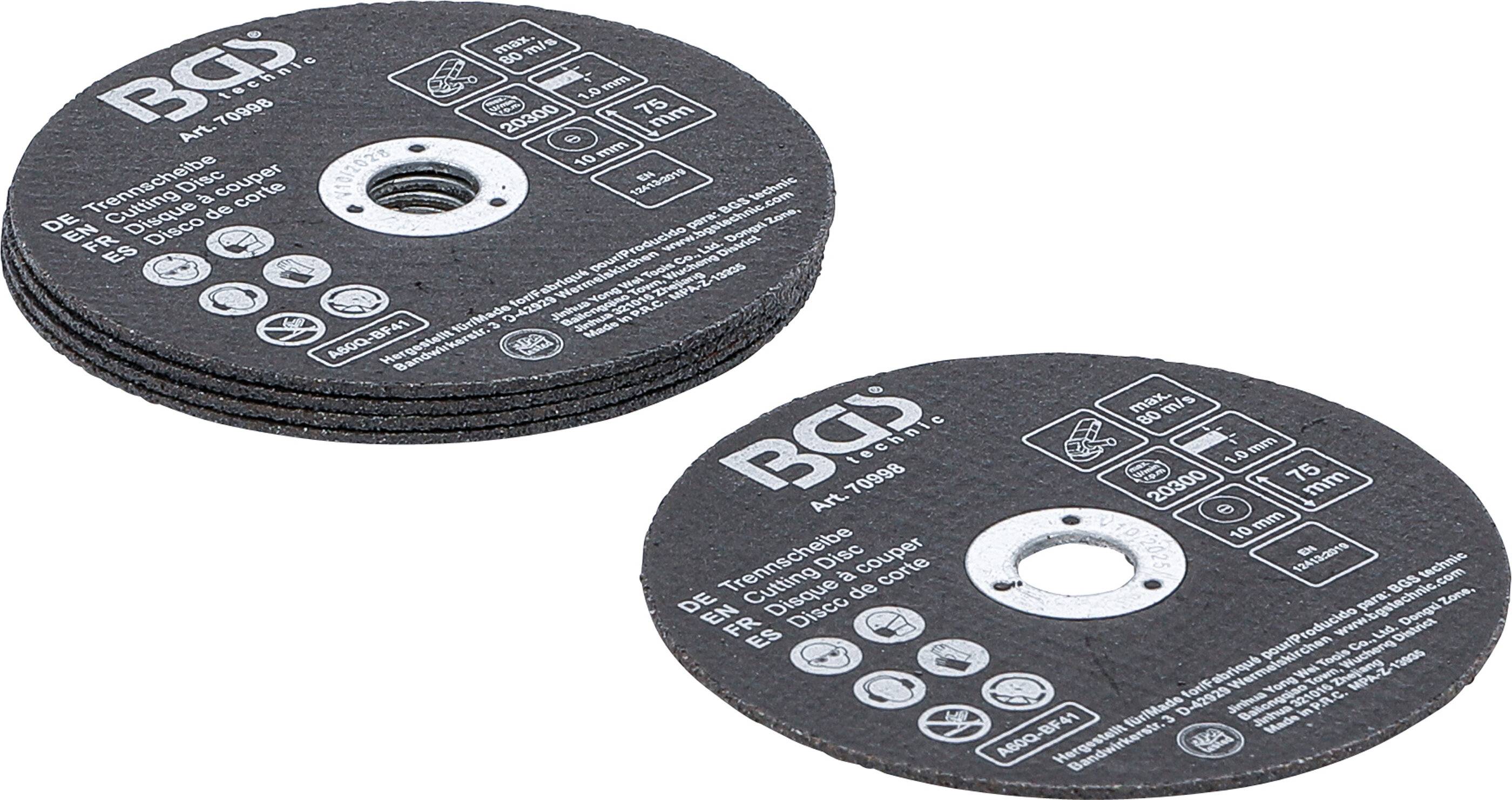 Trennscheiben-Satz für Edelstahl Ø 75 x 1,0 x 10 mm 5-tlg.