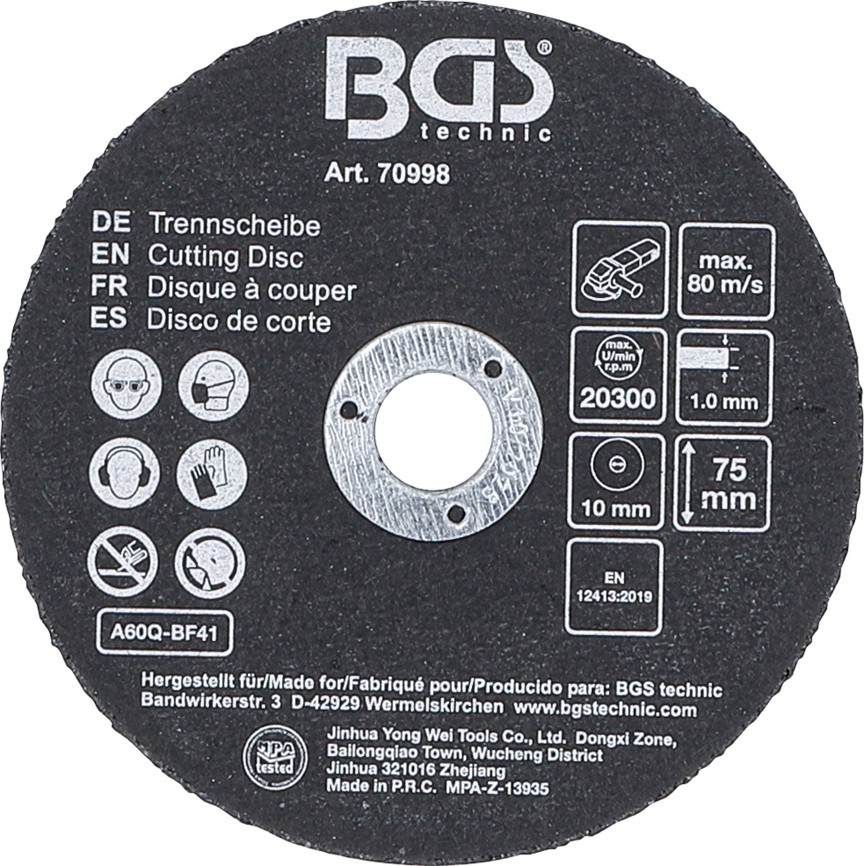 Trennscheiben-Satz für Edelstahl Ø 75 x 1,0 x 10 mm 5-tlg.