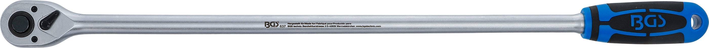 Umschaltknarre extra lang Abtrieb Außenvierkant 12,5 mm (1/2) 605 mm