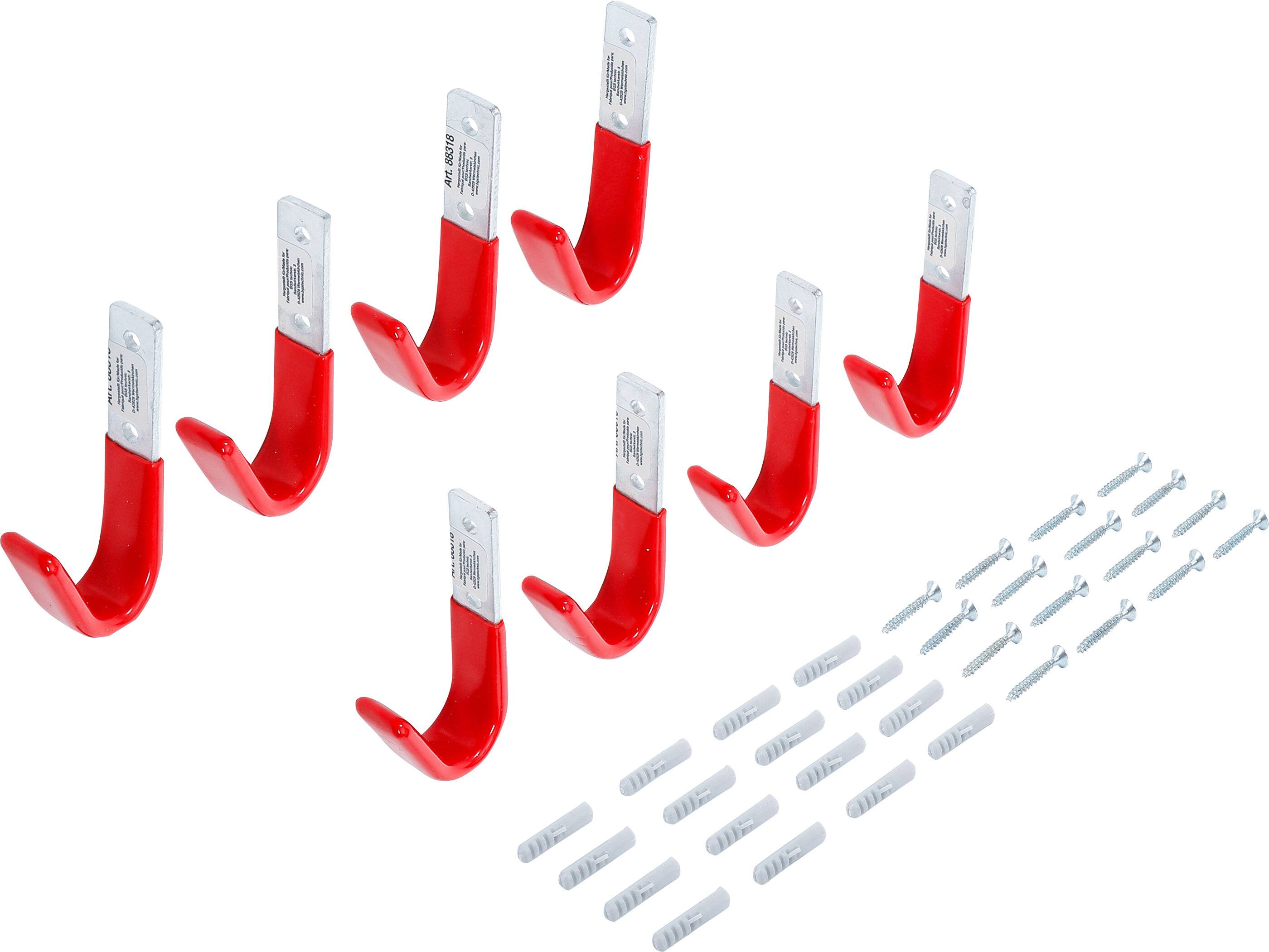 BGS TECHNIC Wandhaken-Satz, 8-teilig, 88318