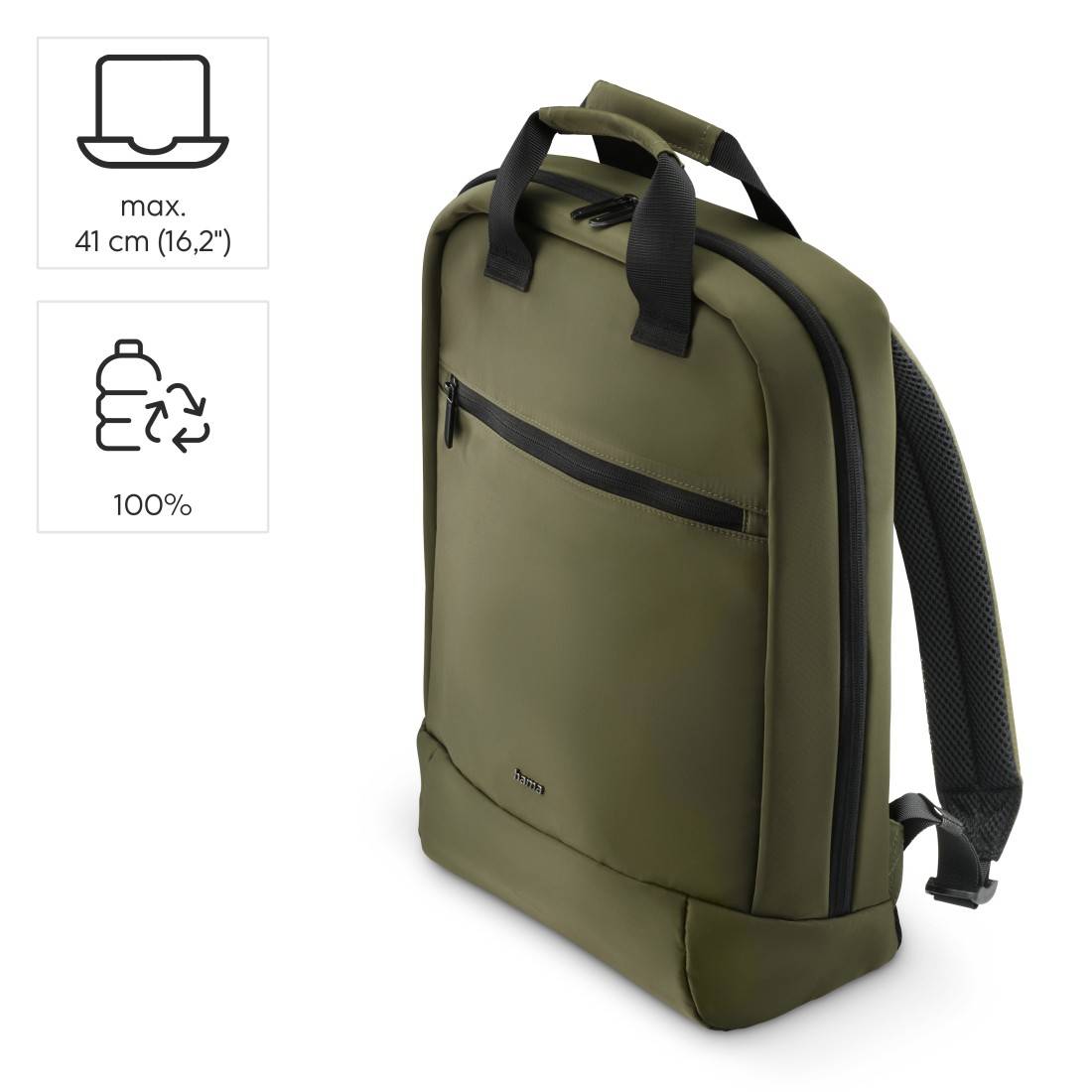 hama 00222054 Laptop-Rucksack "Ultra Lightweight", bis 41 cm (16,2"), Oliv