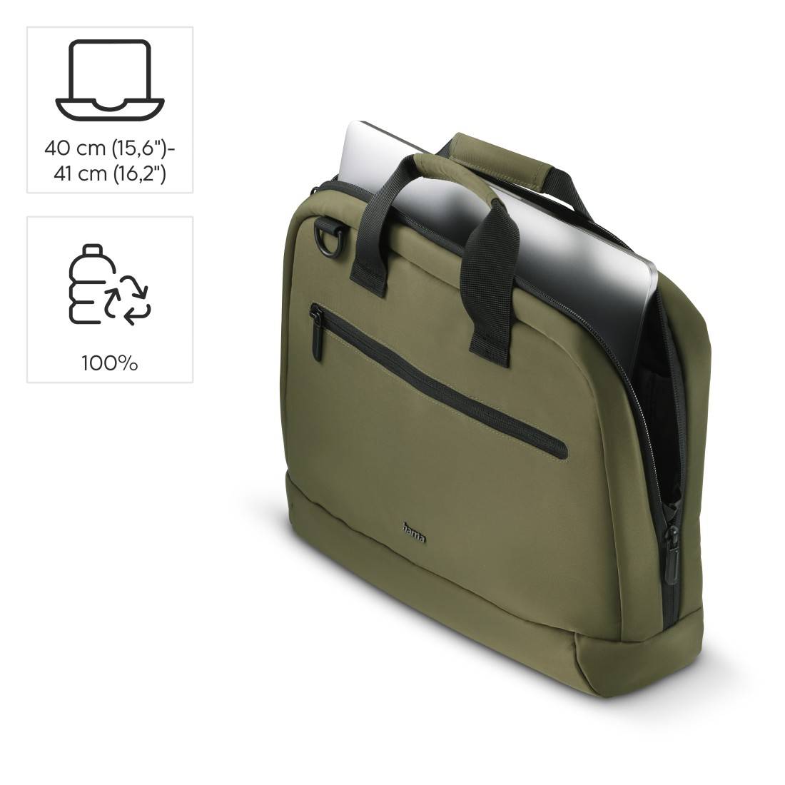 hama 00222051 Laptop-Tasche "Ultra Lightweight", 40 - 41 cm (15,6" - 16,2"), Oliv
