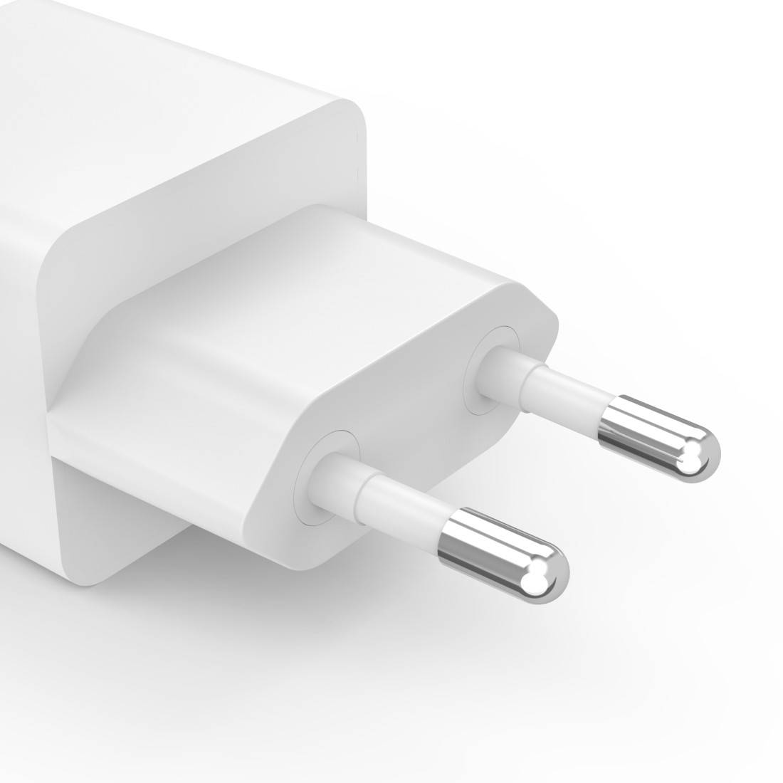 hama 00201992 Schnellladegerät, 1x USB-C, 1x USB-A, Mini-Ladegerät, PD, 30 W, Weiß