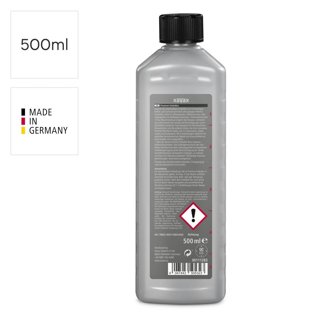 hama 00111283 Premium-Entkalker f. Kaffeevollautomaten flüssig m. Amidosulfonsäure, 500ml