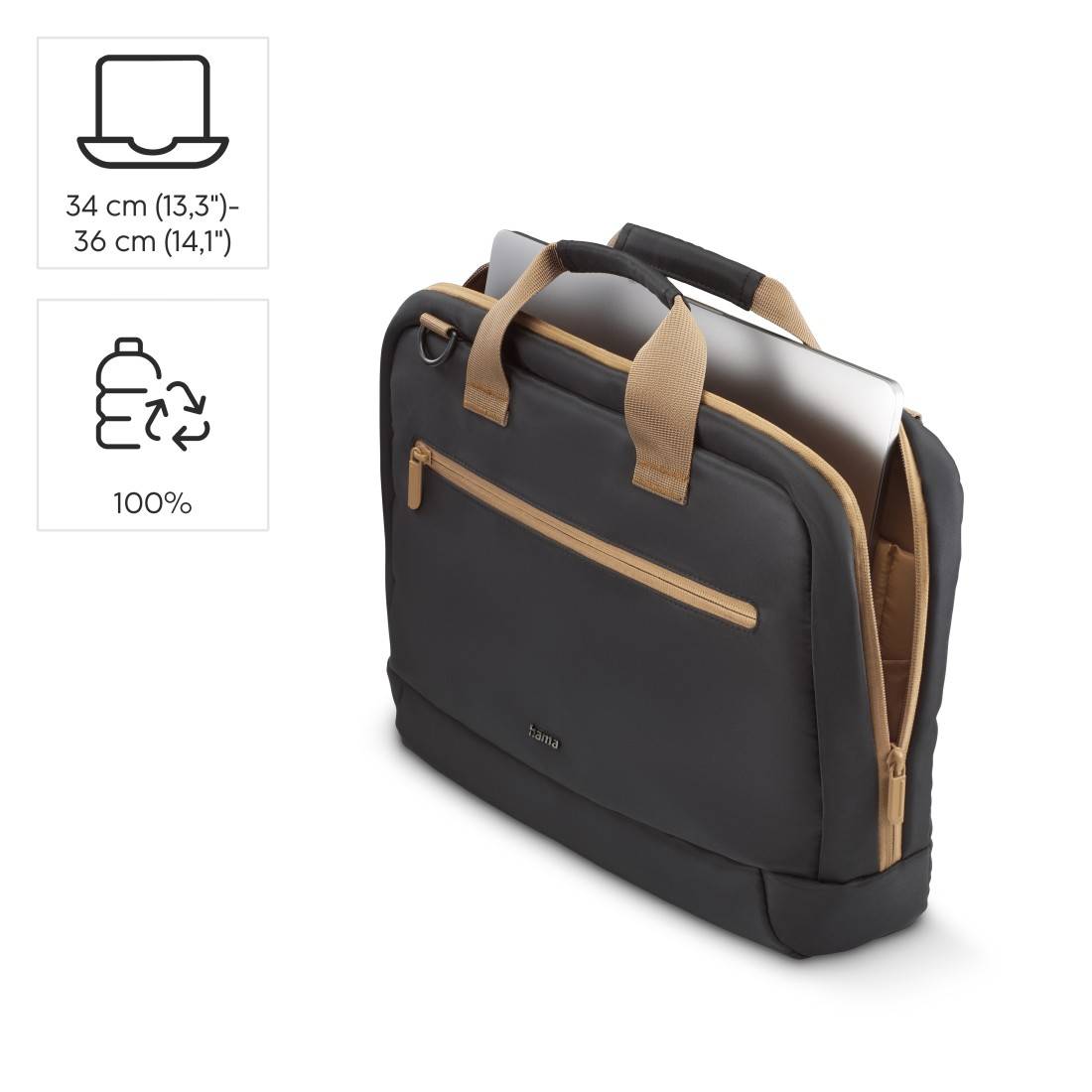 hama 00222050 Laptop-Tasche "Ultra Lightweight", 34 - 36 cm (13,3" - 14,1"), Schwarz