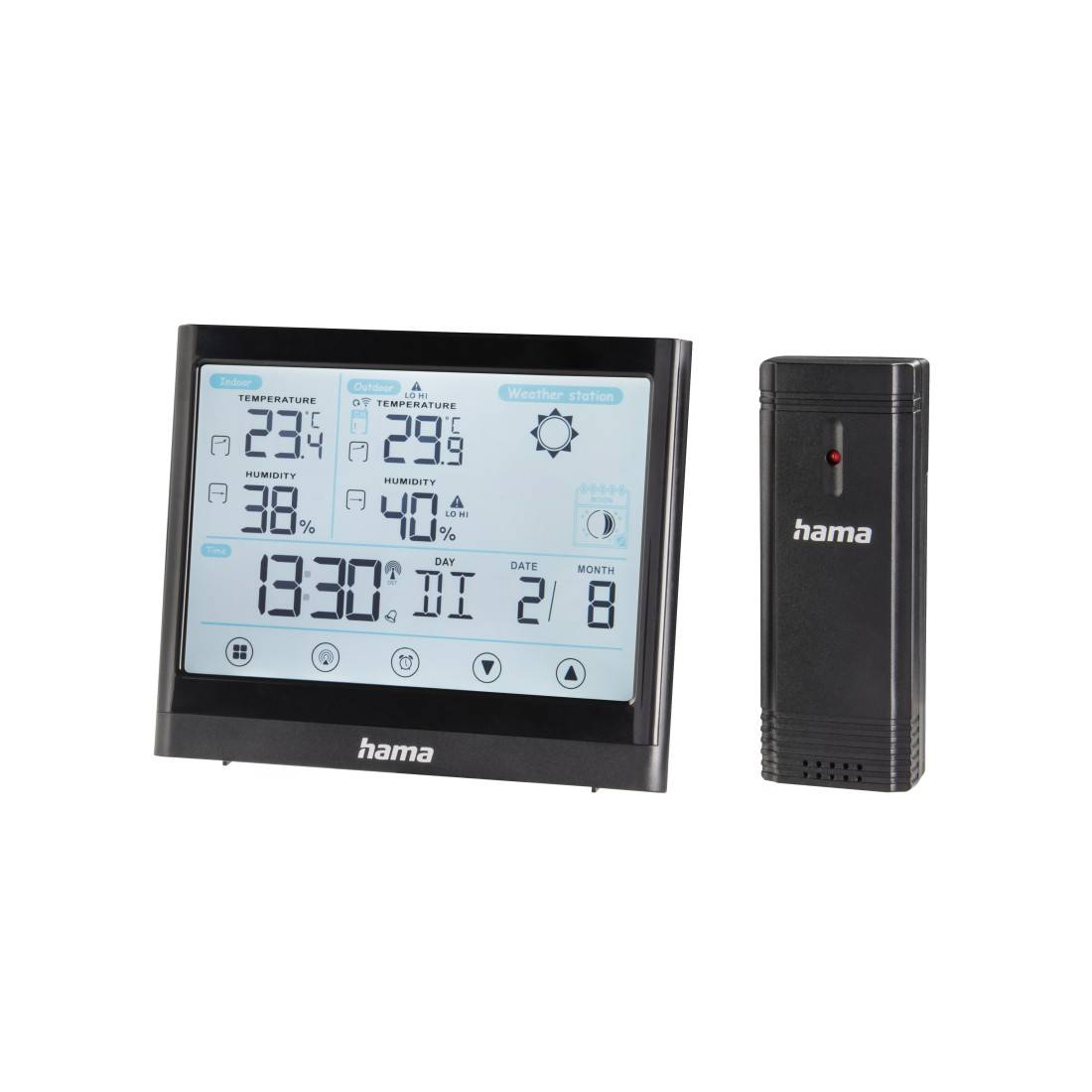 hama 00186421 Wetterstation "Full Touch", Schwarz