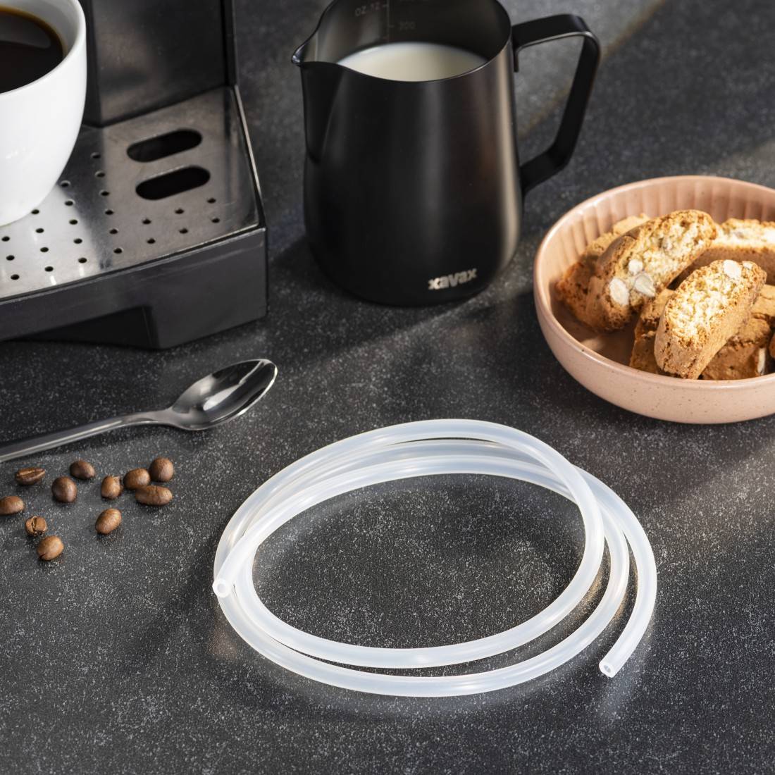 hama 00111271 Milchschlauch für Kaffeevollautomaten, Silikonschlauch, Ø 6 mm, Transluzent