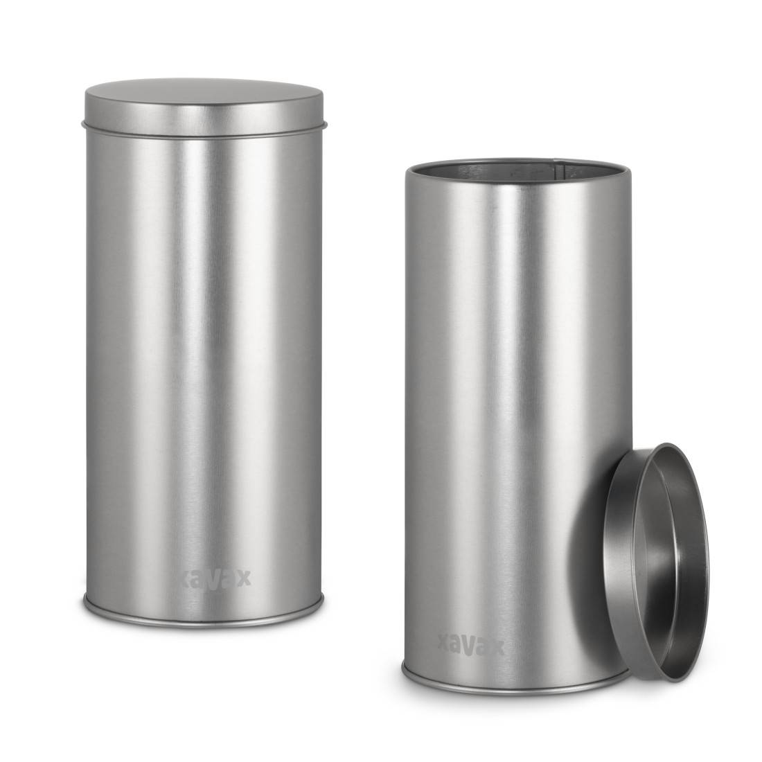 hama 00111264 Kaffeepad-Dose zur Aufbewahrung von 20 Senseo-Pads u. Ä., Metall, Silber