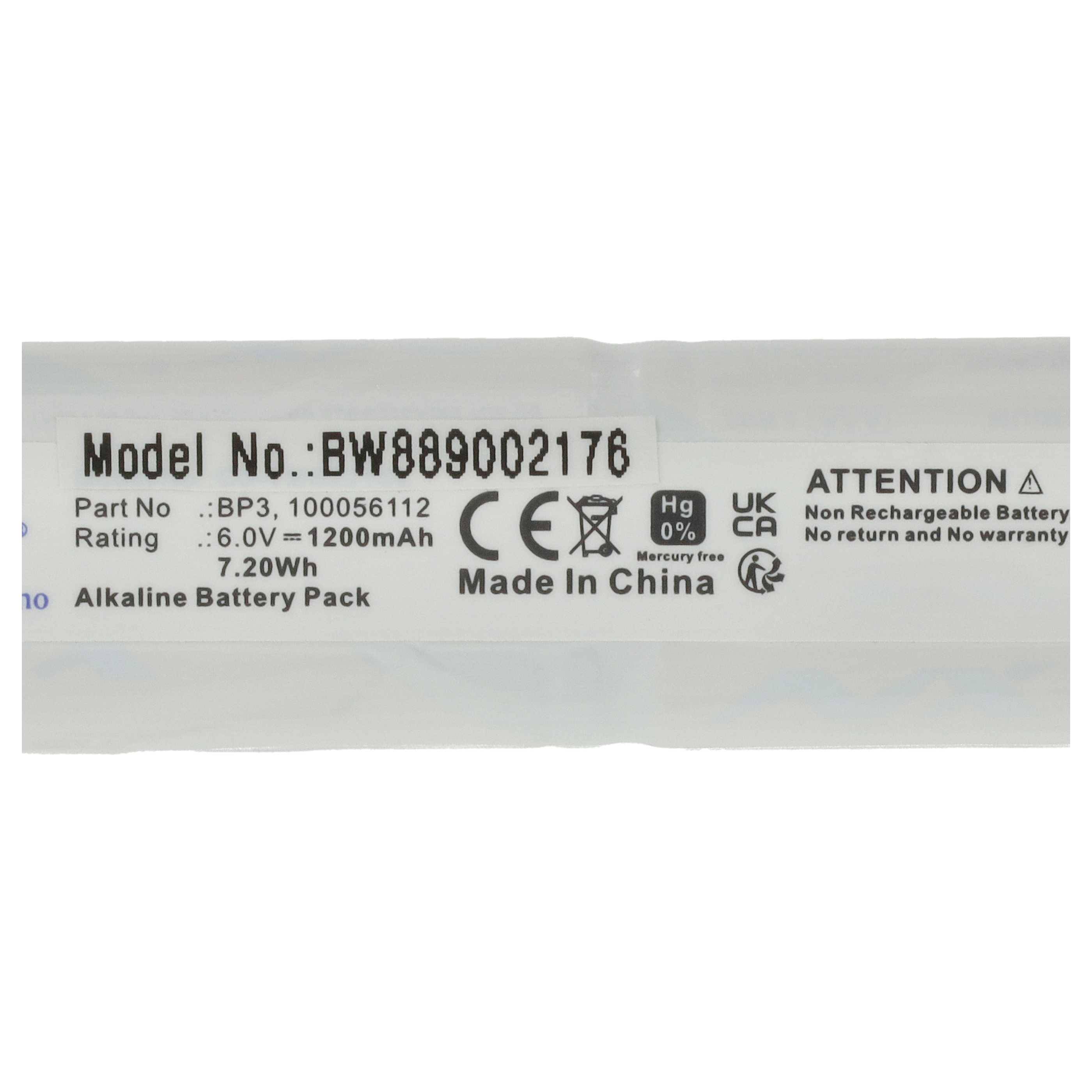 vhbw 2x Batterie kompatibel mit Telenot MS 221, MS 211, DSS2, AKG233 Alarmanlage, Alarmsystem (1200 mAh, 6 V, Alkaline)