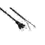 kabelmeister® Euro-Netzkabel Euro-Stecker Typ C an abisolierte Enden, schwarz, 0,75 mm², 1,5 m