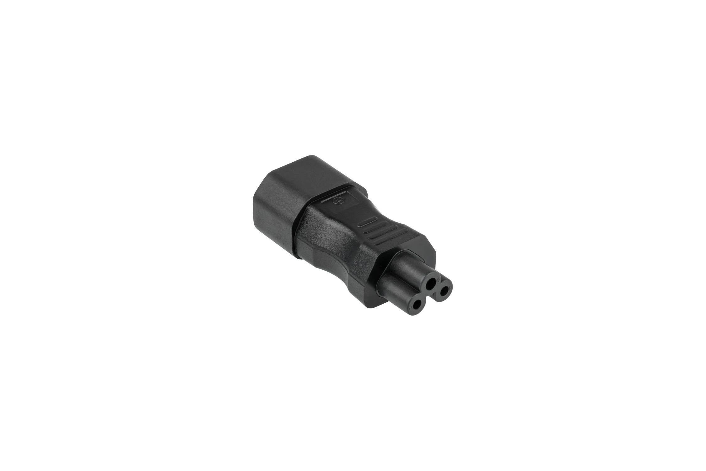 kabelmeister® Stromadapter Kaltgeräte-Stecker C14 (gerade) an Buchse C5 (gerade), schwarz