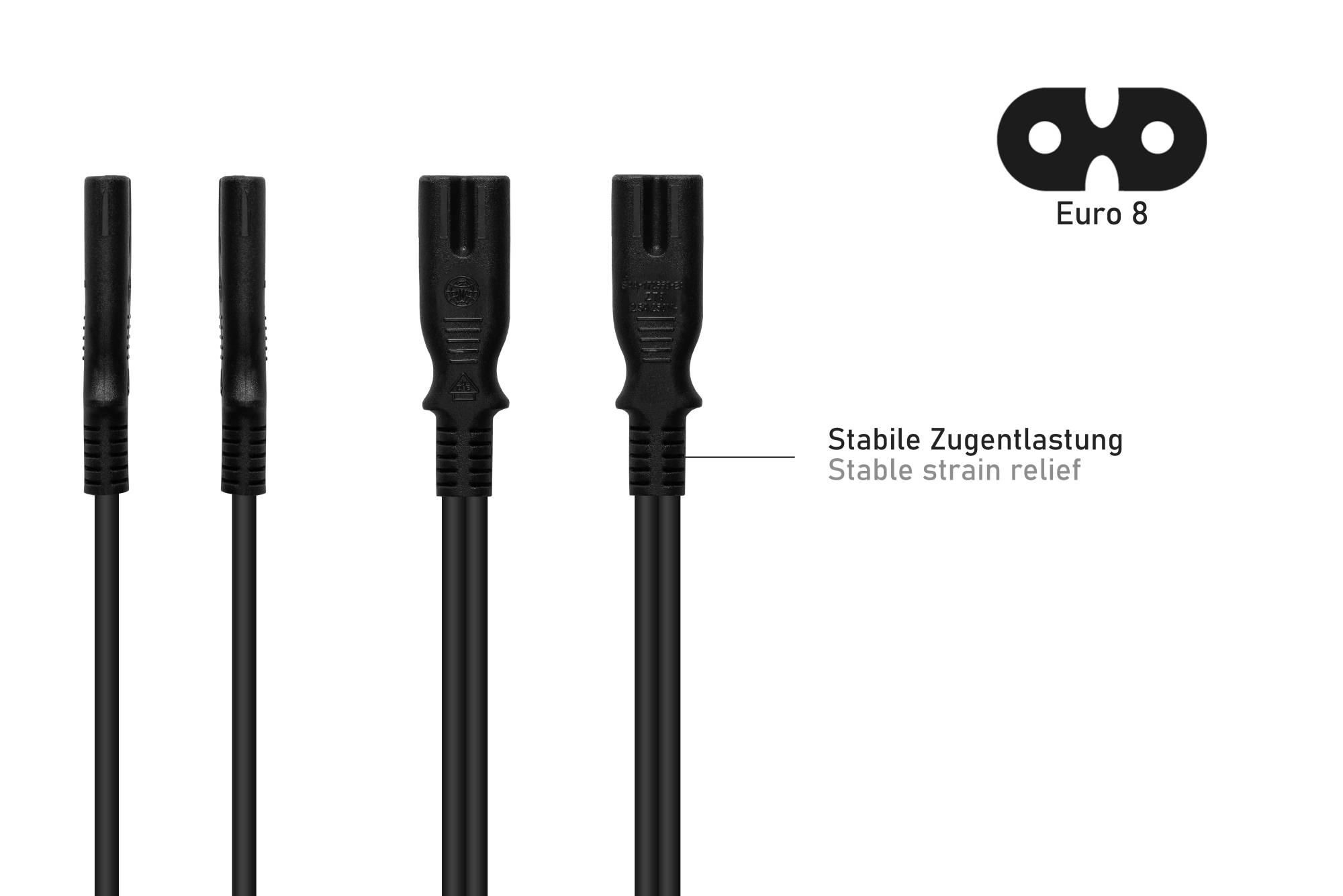 kabelmeister® Netzkabel Amerika/USA Typ A (NEMA 1-15P) an C7/Euro 8 Buchse (gerade), UL, schwarz, AWG18, 5 m