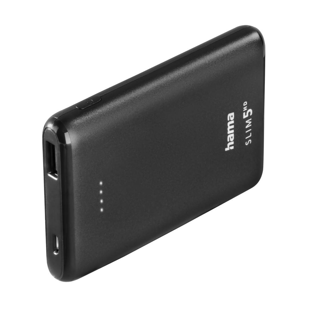 hama 00201666 Power Pack "SLIM 5HD" 5000mAh, Ausgang: USB-A, Schwarz
