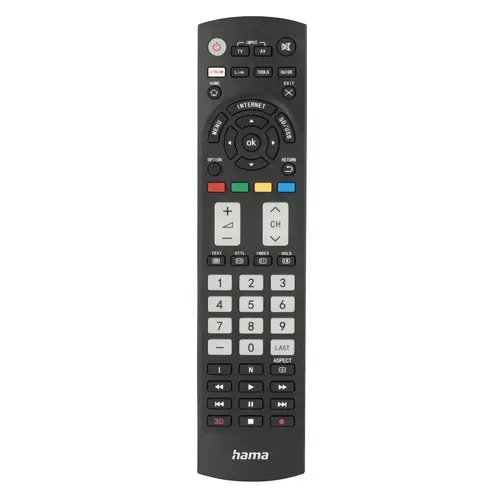 hama 00221064 Universal-Fernbedienung für Panasonic TVs, IR, lernfähig, leuchtende Tasten hama 00221064 Universal-Fernbedienung für Panasonic TVs, IR, lernfähig, leuchtende Tasten