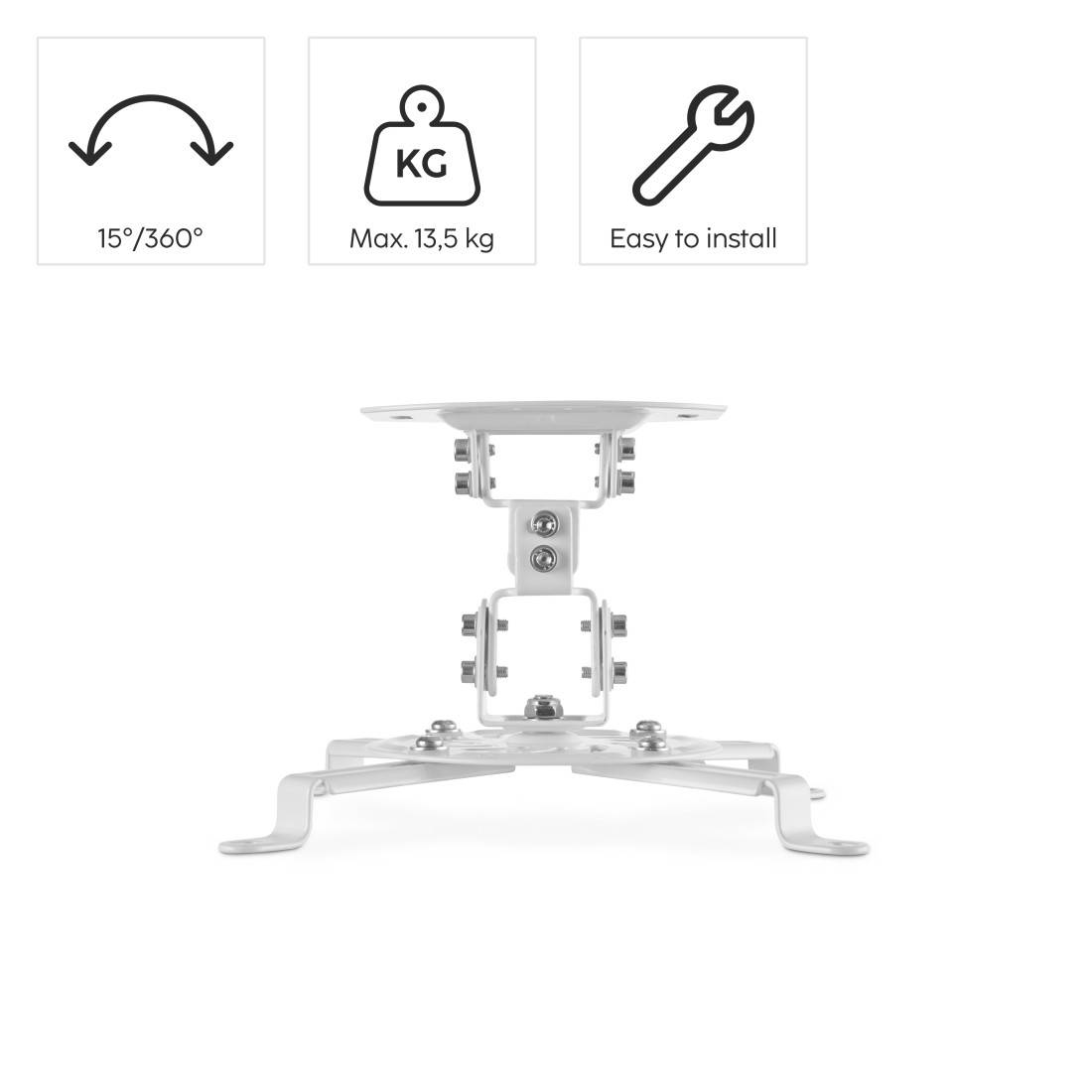 Hama Beamerhalterung, schwenkbar, drehbar, neigbar, für Decke, bis 13,5 kg (00220879)