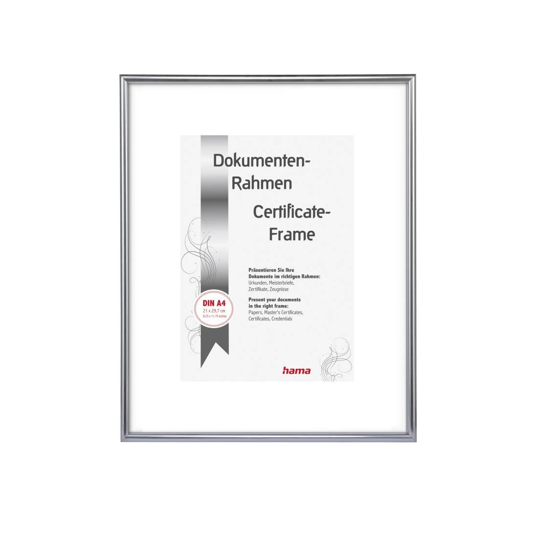 hama 00061776 Kunststoffrahmen "Sevilla", Silbermatt, Polystyrol, 21 x 29,7 cm, DIN A4