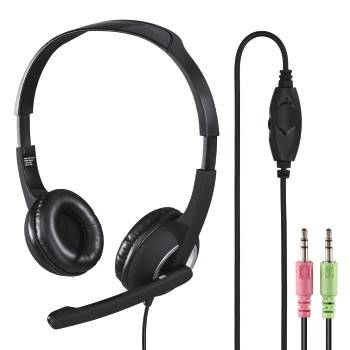 hama 00053982 PC-Office-Headset "HS-P150", Stereo, Schwarz