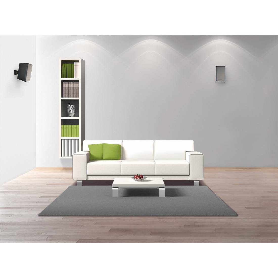 hama 00220887 Lautsprecher-Wandhalterung, universal, neigbar, schwenkbar, Schwarz