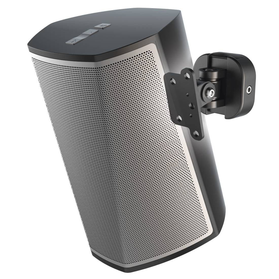 hama 00220887 Lautsprecher-Wandhalterung, universal, neigbar, schwenkbar, Schwarz