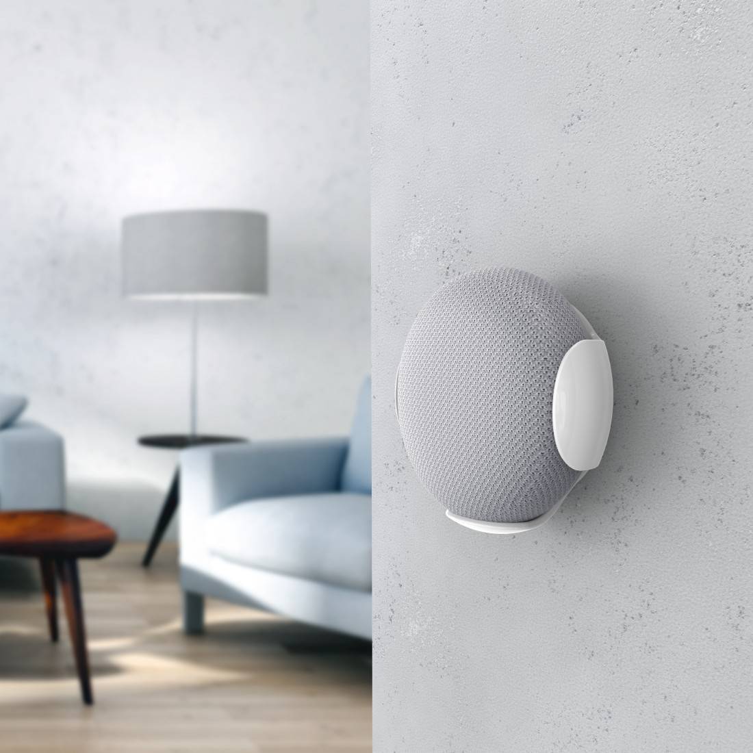 hama 00220888 Lautsprecher-Wandhalterung für Google Home/Nest mini, Weiß