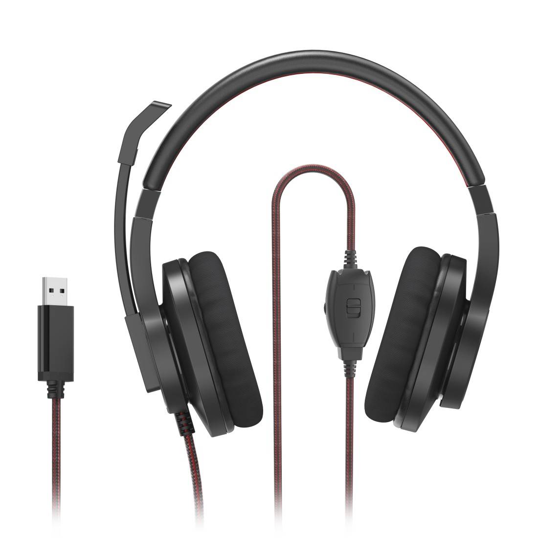 hama 00139937 PC-Office-Headset "HS-USB400 V2", Stereo, Schwarz