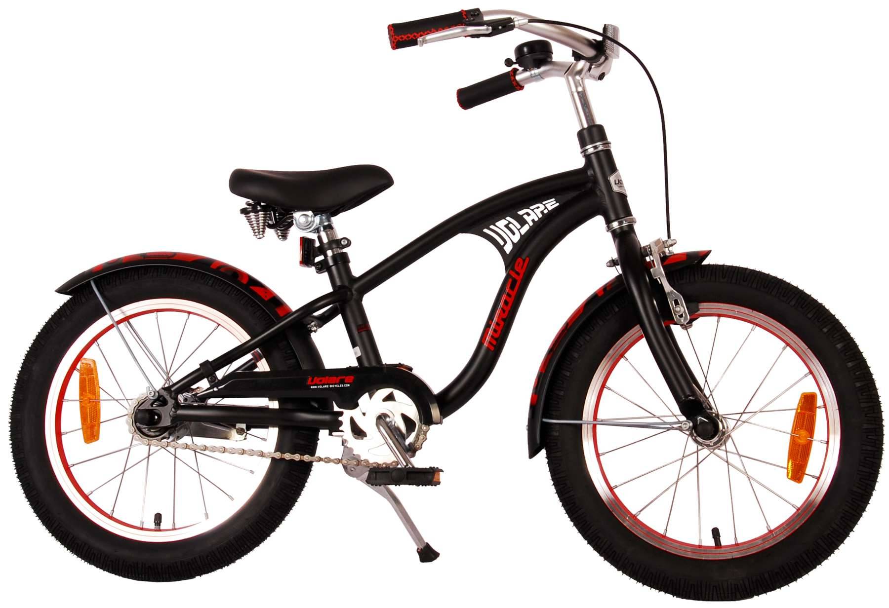 Volare WIRARE Miracle Cruiser Kinder Fahrrad - Jungen - 16 Zoll - Matt Black - Prime Collection
