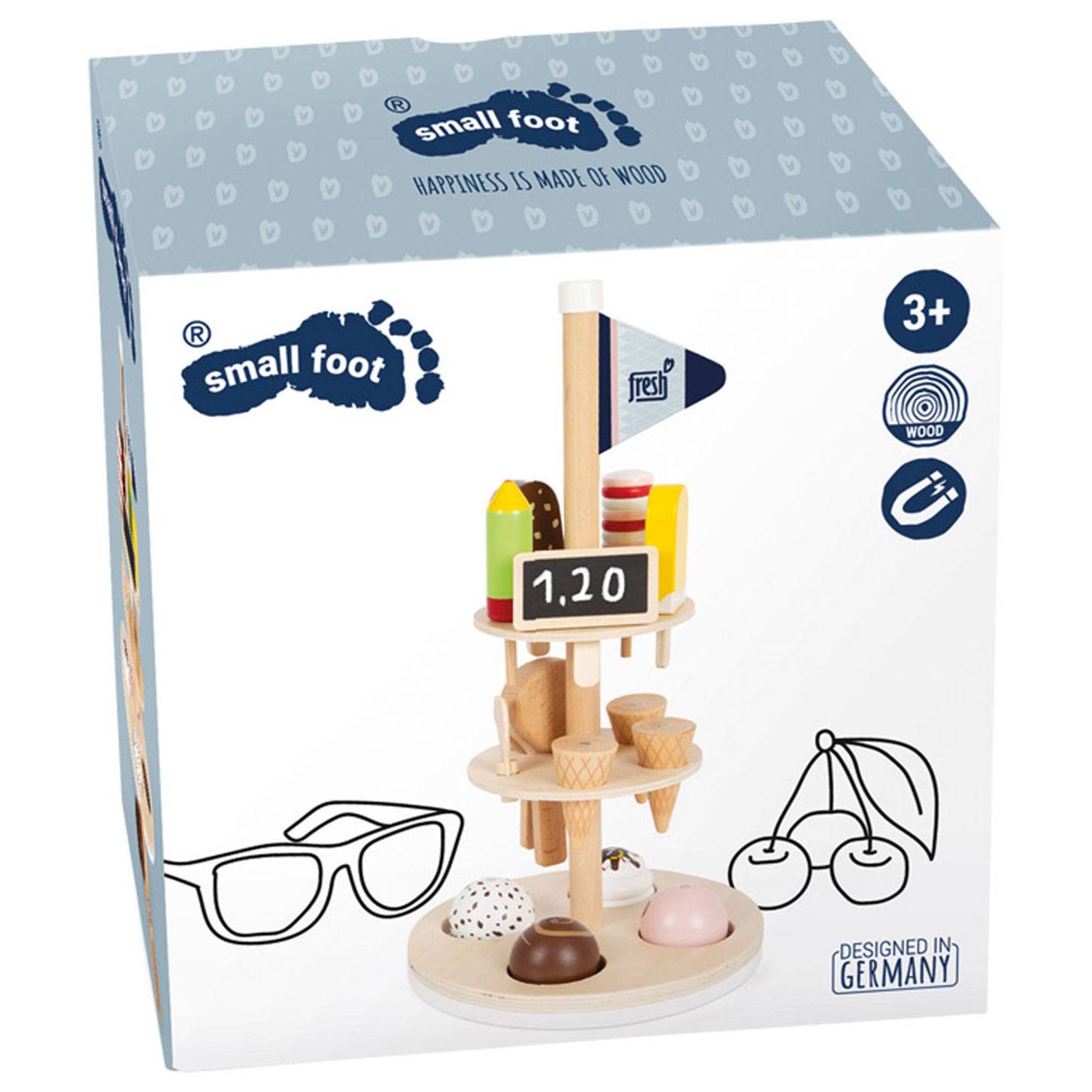 Small Foot Kleine Fußholzeis mit Halter, 15dlg.