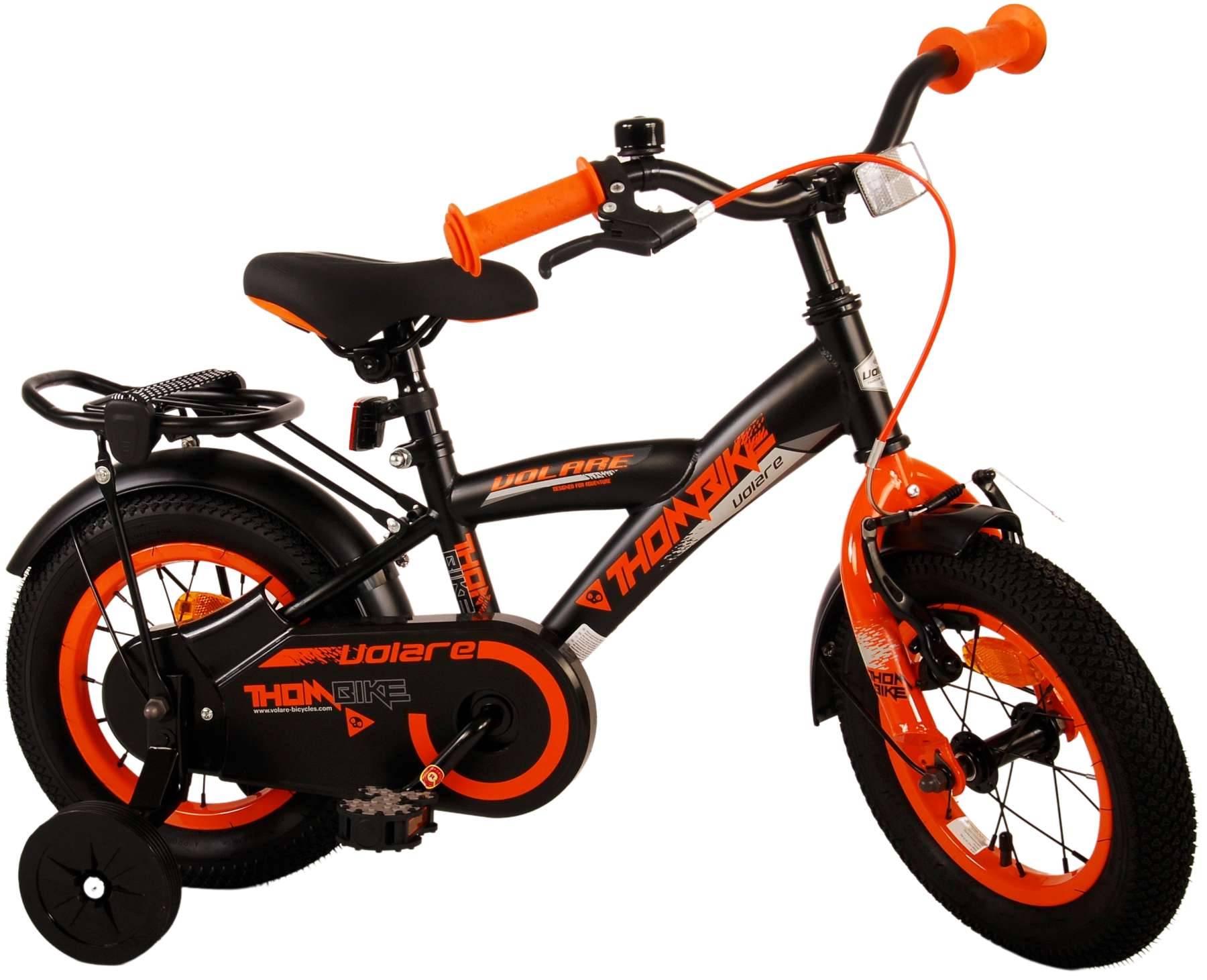 Volare Thombike 12 Zoll 21,5 cm Jungen Rücktrittbremse Schwarz/Orange