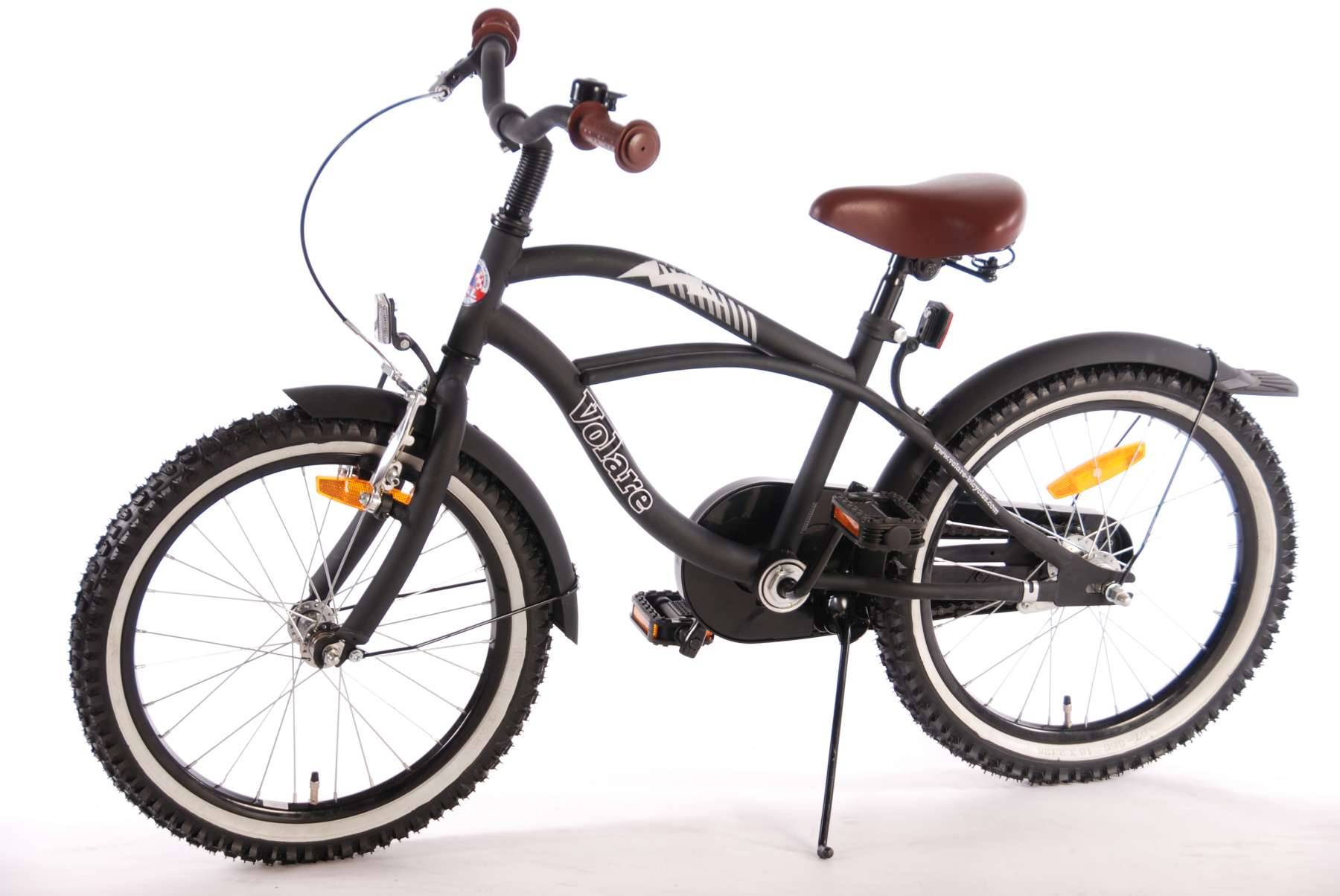 Volare Black Cruiser Kinderrad - Jungen - 18 Zoll - Schwarz - 95% montiert