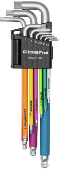 Gedore red R36601009 Winkelschraubendrehe-Satz 6kt 5-10mm 9-teilig mit Farbcodierung