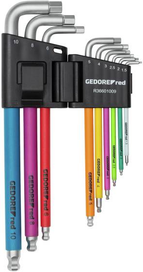 Gedore red R36601009 Winkelschraubendrehe-Satz 6kt 5-10mm 9-teilig mit Farbcodierung
