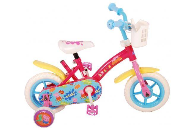 Nickelodeon Peppa Pig Childrens Bike - Mädchen - 10 Zoll - Pink/Blau - Trapper
